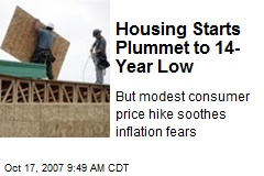 Housing Starts Plummet to 14-Year Low