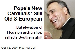 Pope's New Cardinals: Still Old &amp; European