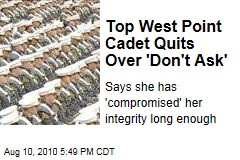 Top West Point Cadet Quits Over 'Don't Ask'