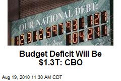 Budget Deficit Will Be $1.3T: CBO