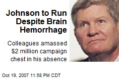 Johnson to Run Despite Brain Hemorrhage