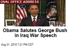Obama Salutes George Bush in Iraqi Speech
