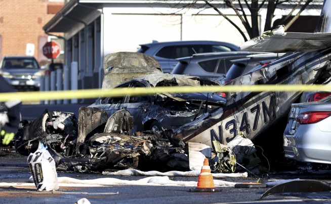 A single-engine plane crashes near a Pennsylvania airport and all 5 aboard are taken to hospitals