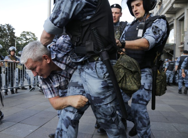 Russian police crack down hard on Moscow election protest