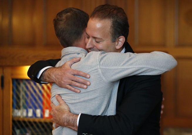 Tearful meeting for pair forever linked by face transplant