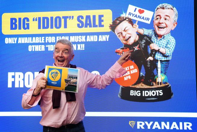 Ryanair CEO dismisses Elon Musk's idea of buying the airline as verbal feud escalates