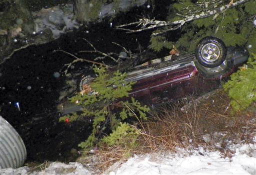 Police: Man crawled into sunken car, saved baby