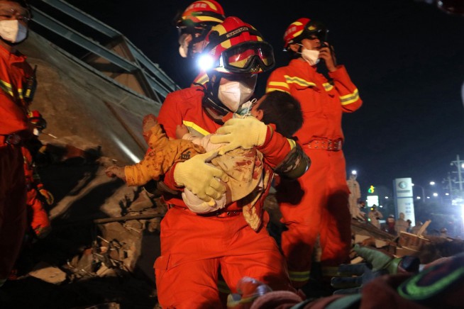 Mom, son safe after 52 hours trapped in China hotel rubble