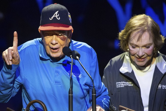 Ex-President Jimmy Carter has black eye, stitches after fall