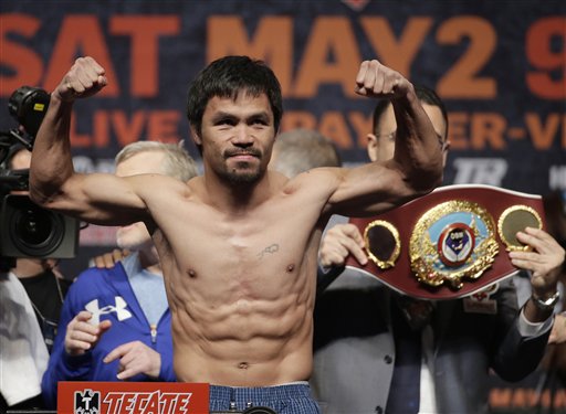 Floyd Mayweather, Manny Pacquiao make weight for megafight