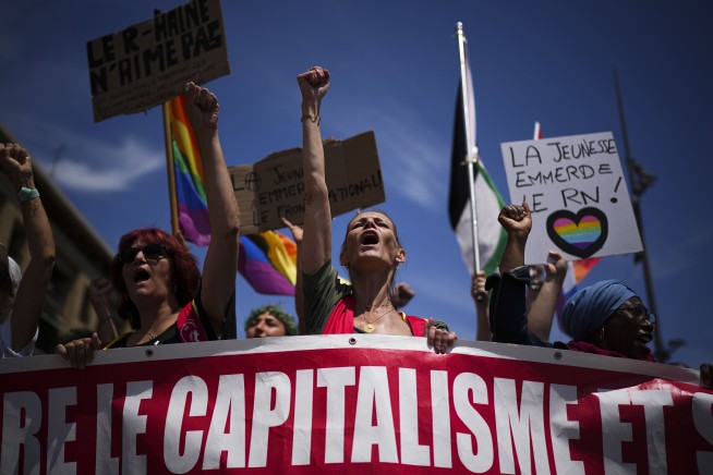 French protesters are standing up to the far right ahead of the country's snap elections