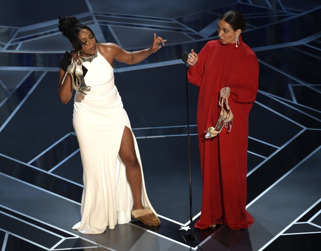 Tiffany Haddish makes Oscars fashion moment with used dress