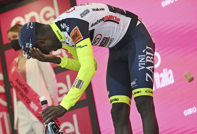 Oops! Jubilant Eritrean cyclist out after wine cork hits eye