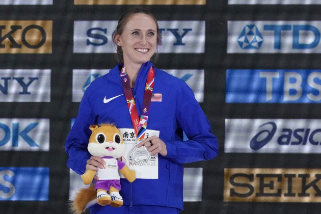 US runner Shelby Houlihan earns silver medal in return to big stage after 4-year burrito ban
