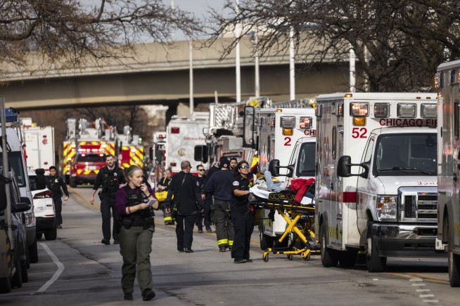 Chicago commuter train crashes into rail equipment, nearly 40 injured, some seriously