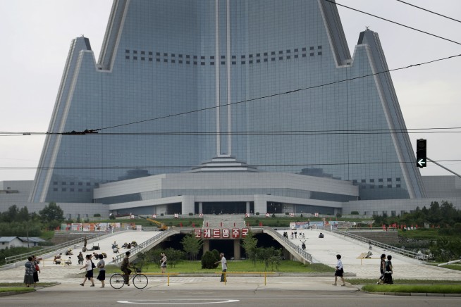 Under ICBM's red glare, Pyongyang pretties up its 'pyramid'