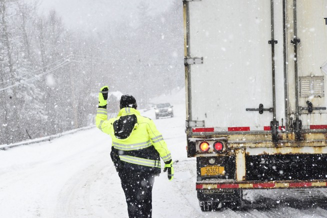 Winter storm whipping northeast US with snow, thunderstorms