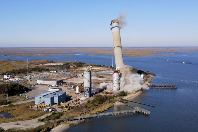 Former coal-fired power plant razed to make way for offshore wind electricity connection