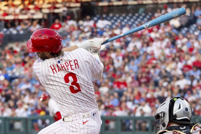 It's a boy! Phillies slugger Bryce Harper uses blue bat to signal creative baby gender reveal