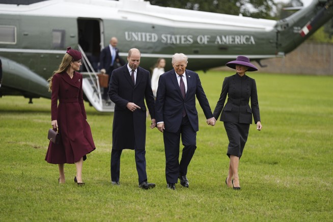 The Latest: Trump enjoys royal pageantry during unprecedented second UK state visit