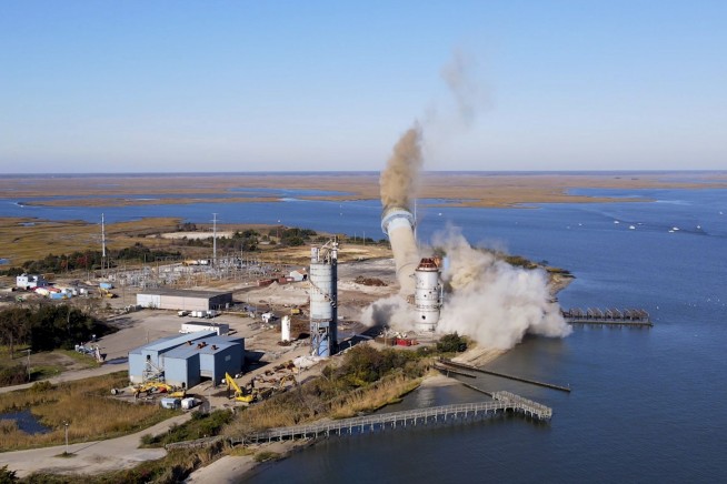 Former coal-fired power plant razed to make way for offshore wind electricity connection