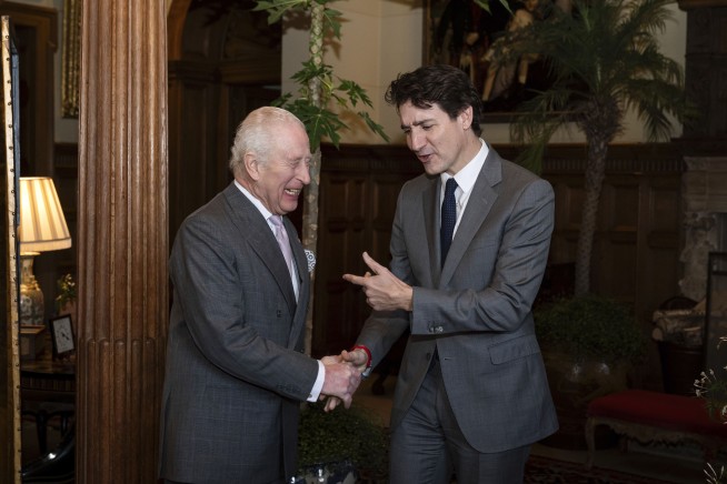 King Charles III welcomes Canada's Trudeau for talks overshadowed by Trump's annexation comments