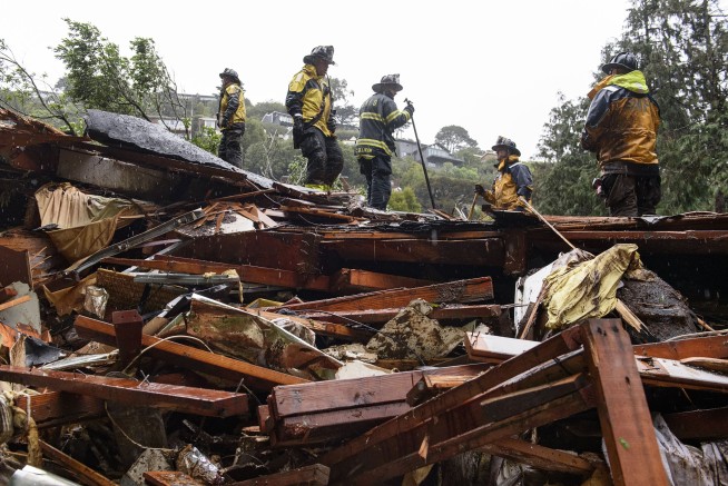 Mudslide sweeps house off hill as storm pounds California