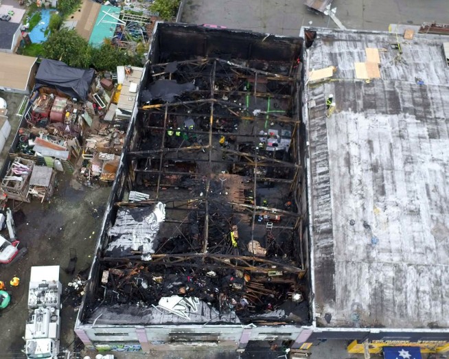 1 acquitted in deadly warehouse fire; jury deadlocks on 2nd