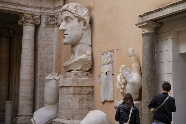 A giant statue of Emperor Constantine looks out over Rome again with help from 3D technology