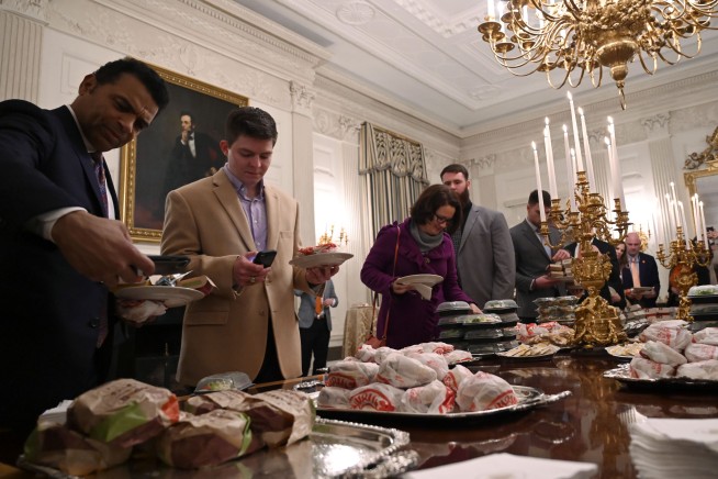 Lovin' it: Trump fetes champion Clemson with burgers, fries