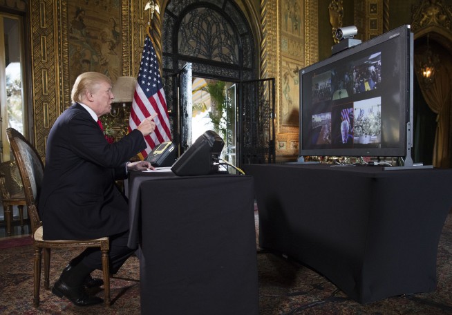 Trump's busy Christmas Eve: calls to troops, talk of Santa