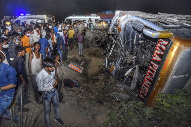 Bus with migrant workers collides with van in India; 17 dead