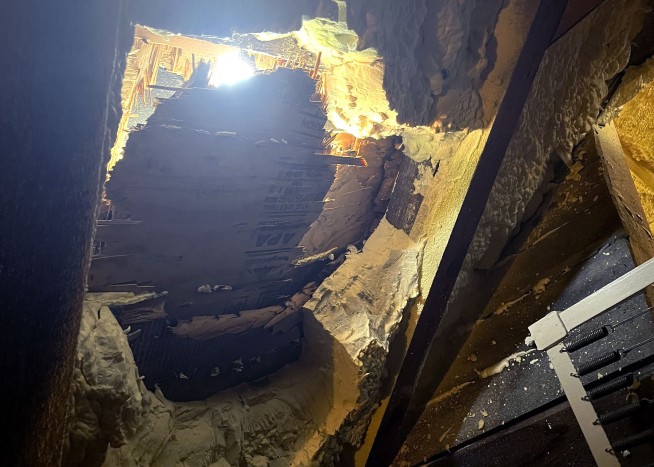 A large ice chunk fell from the sky and damaged a house in Massachusetts