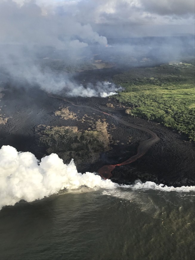 Lava from Hawaii volcano enters ocean from 3 flows