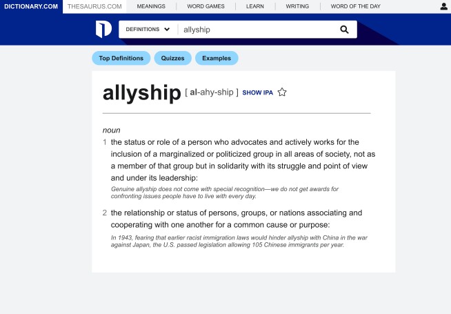 Dictionary.com anoints allyship word of the year for 2021