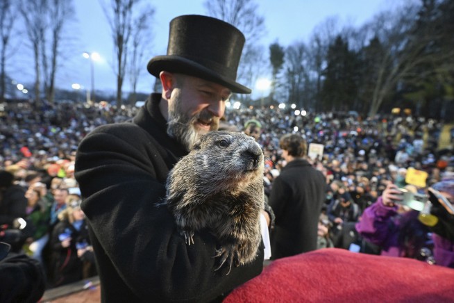 Punxsutawney Phil predicts an early spring at Groundhog Day festivities