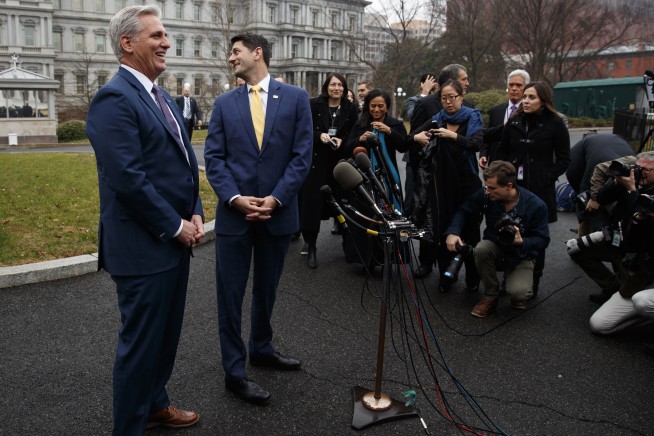 The Latest: Trump tells House GOP he won't sign Senate bill