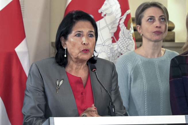 Georgian president won't recognize parliamentary election result and calls for a protest