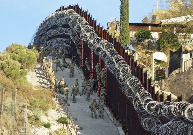 Arizona city officials want border wall's razor wire removed