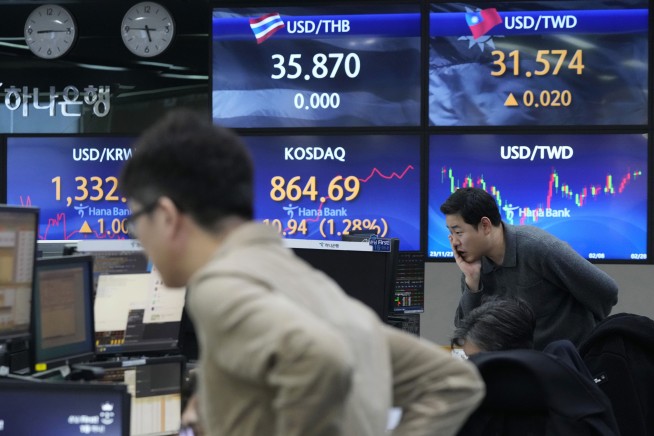 Stock market today: Asian stocks lower after Wall Street holds steady near record highs