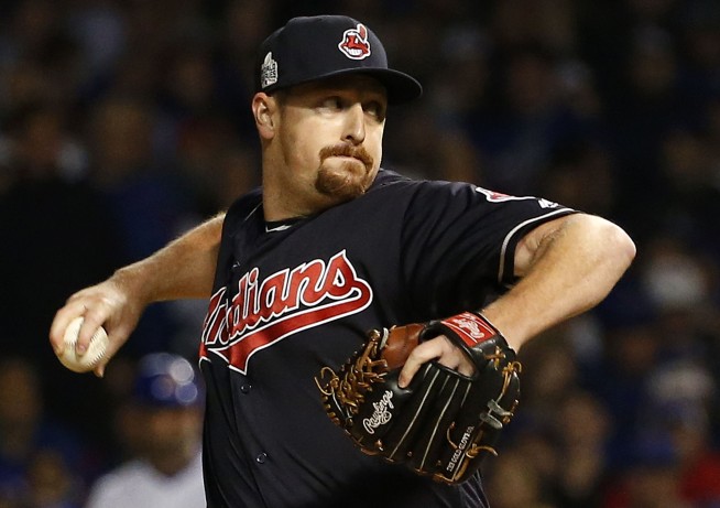 The Latest: Indians blank Cubs 1-0 for 2-1 World Series lead