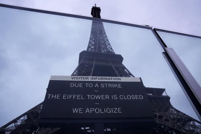 Strike at the Eiffel Tower closes one of the world's most popular monuments to visitors