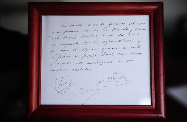 Messi napkin that sealed Barcelona move sells for $965,000 at auction