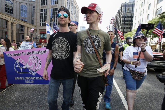 'Straight pride' parade draws marchers, protesters