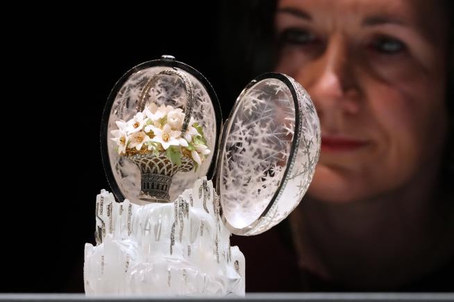 A crystal Fabergé egg crafted for Russian royalty is expected to sell for more than $26 million