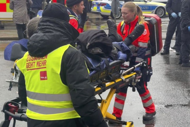A driver plows into a demonstration in Munich, injuring 30 people