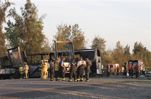 10 killed as truck, bus carrying students collide