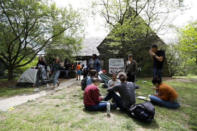 Student protesters occupy fraternity house, want it closed