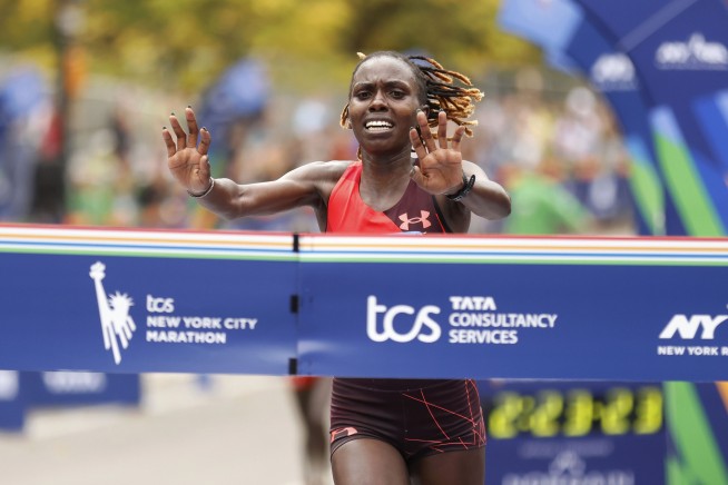 Chebet and Lokedi of Kenya win NYC Marathon races in debuts