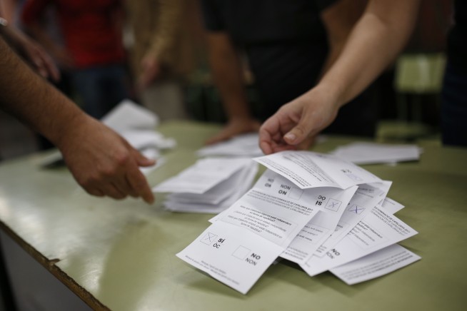 The Latest: Catalans upset, divided after independence vote